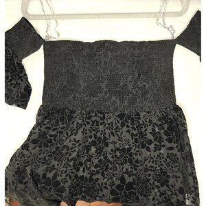 Francesca's Blouse Womens M Velvet Burnout Whimsigoth Floral Off Shoulder Top